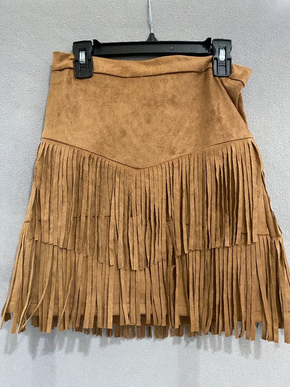 Tween Diva Brown Suede Fringe Skirt Size 14 Boho Western Festival Style